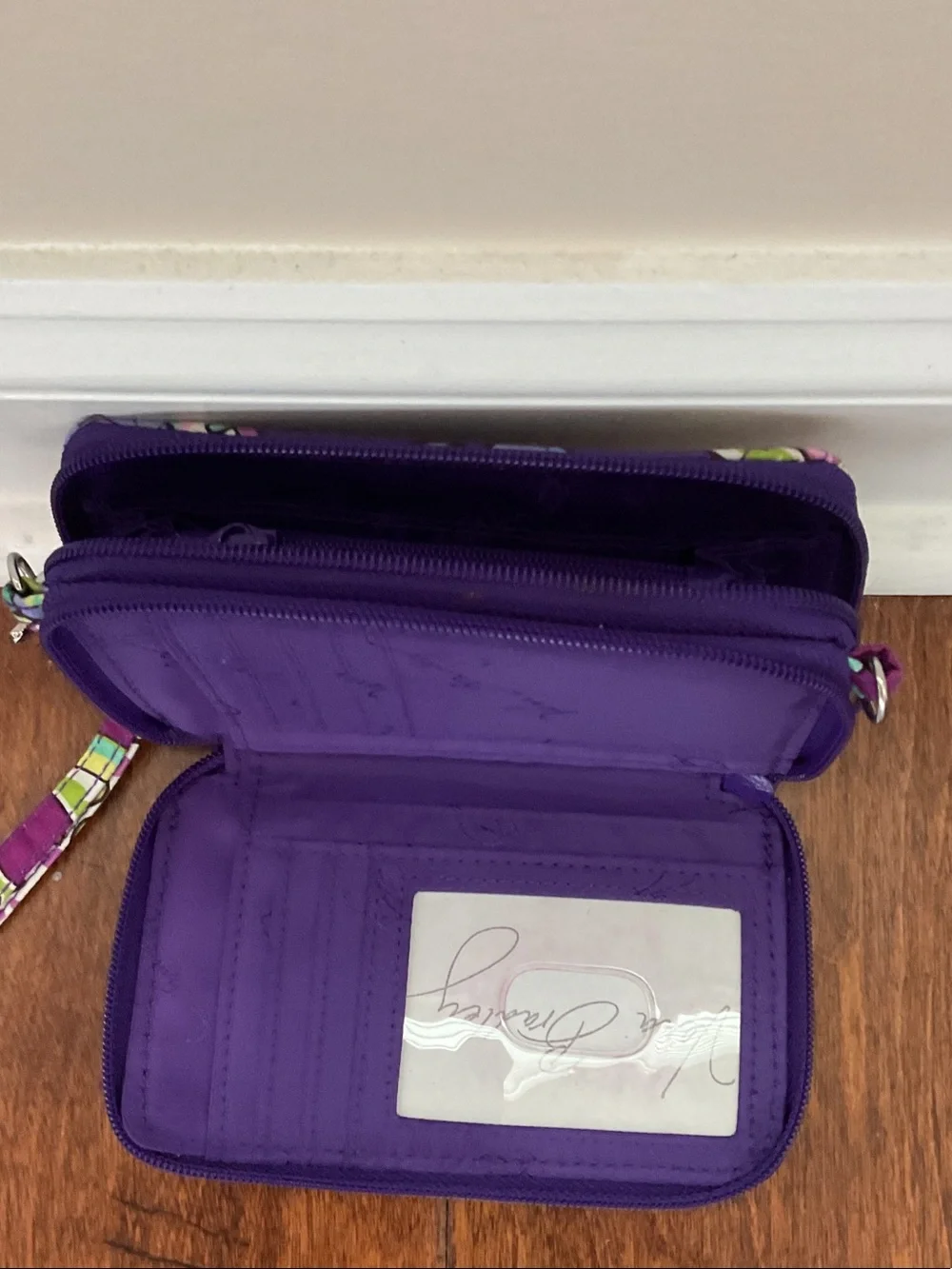 Vera Bradley Purple Teal Paisley Quilted Wristlet